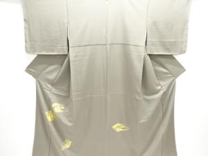 未使用品　金彩花に鹿模様刺繍一つ紋訪問着